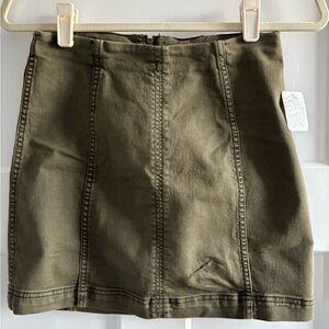 Free People Green Mini Pencil Skirt